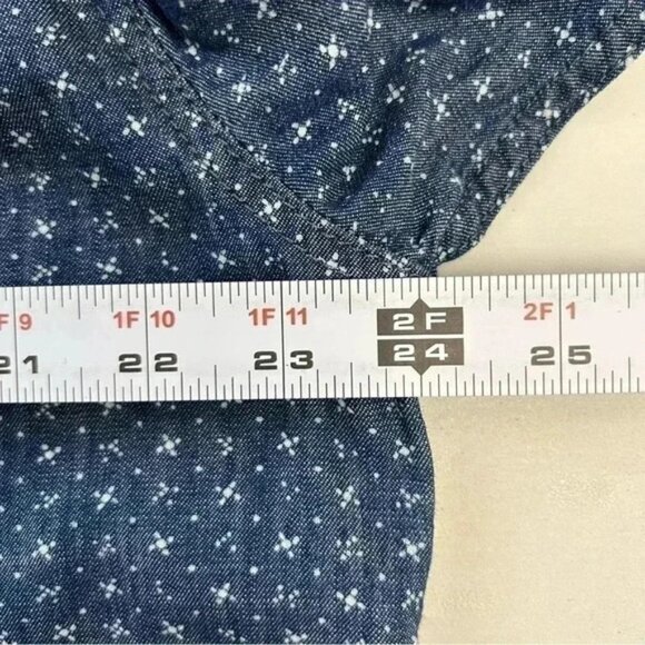 Old Navy Mens Shirt Long Sleeve Button Down Cotton Collared Blue White Large NWT - Picture 12 of 14